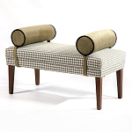 Банкетка Banquette PIED DE POULE с принтом гусиная лапка и бежевыми подлокотниками  варинант исполнения - 2 | Loft Concept в Костроме