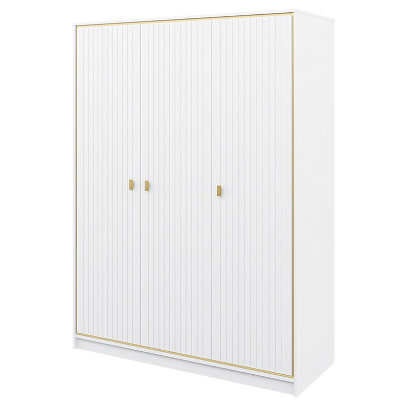 Шкаф белый трёхдверный для одежды Antique Order Белый Золотой в Костроме | Loft Concept 