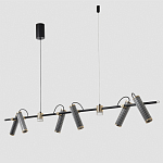 Люстра с 8-ю цилиндрическими плафонами на магнитном креплении и черным металлическим основанием Bronze Concert варинант исполнения - 2 | Loft Concept в Костроме