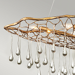 Люстра подвесная золотого цвета с металлическим сетчатым основанием и стеклянными каплевидными подвесками Hinkley варинант исполнения - 10 | Loft Concept в Костроме