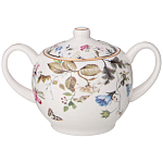 Чайный сервиз из фарфора белый с рисунком цветов на 6 персон 14 предметов Garden Whisper Porcelain Set  варинант исполнения - 3 | Loft Concept в Костроме