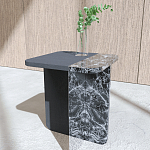 Slice журнальный столик из мрамора и массива дуба варинант исполнения - 1 | Loft Concept в Костроме