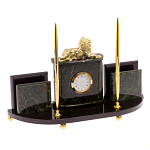 Настольный канцелярский набор из нефрита с декором в виде льва Golden Lion варинант исполнения - 2 | Loft Concept в Костроме