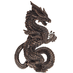 Декоративная статуэтка Дракон Dark Bronze Dragon Holding Sphere Statuette варинант исполнения - 1 | Loft Concept в Костроме