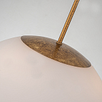 Подвесной светильник золотого цвета с полусферическим опаловым плафоном и декоративным элементом Elstead Lighting варинант исполнения - 5 | Loft Concept в Костроме