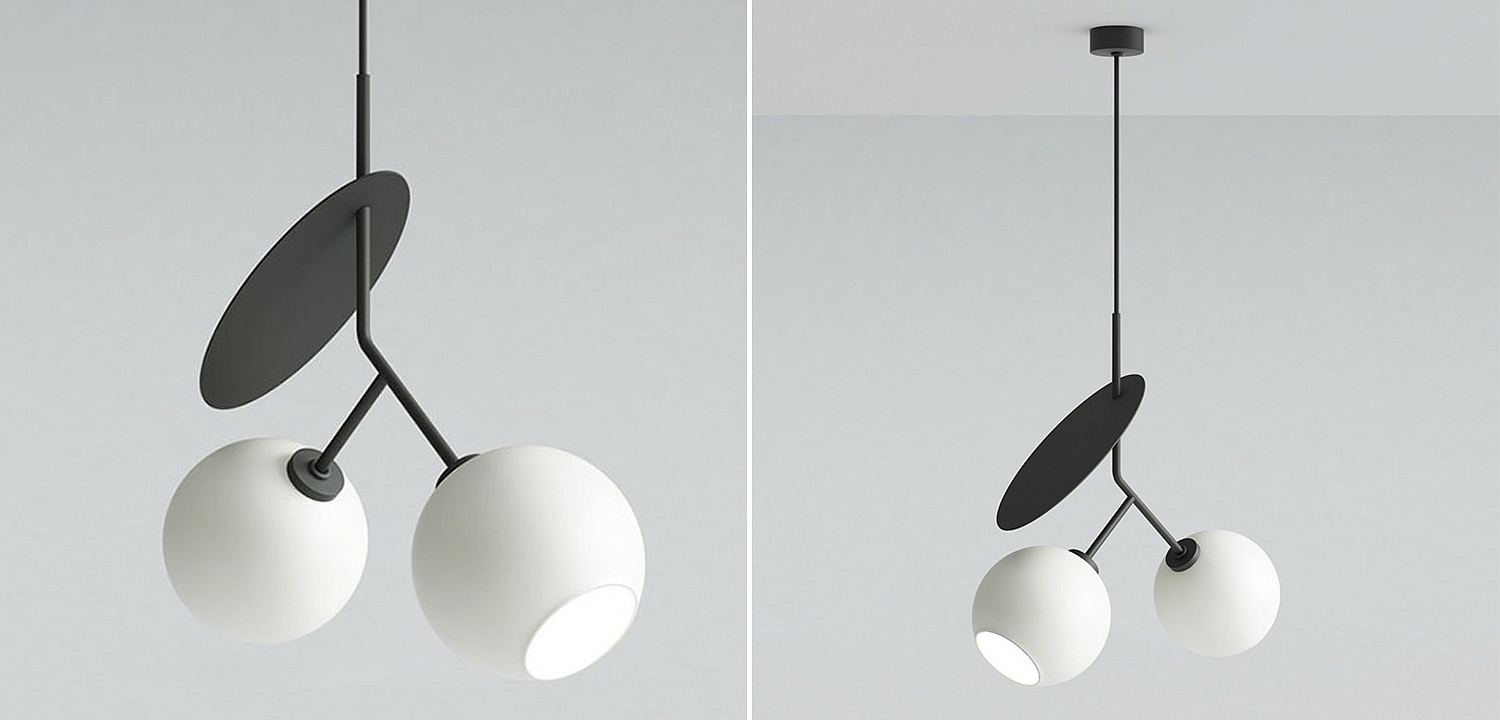 Подвесной светильник Cherry Pendant Double Black Подвесной светильник Cherry Pendant Double Black - Loft-Concept в Костроме