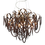 Люстра подвесная с объемной композицией из скрученных лент и металлических цепочек Atlantis Chain варинант исполнения - 1 | Loft Concept в Костроме