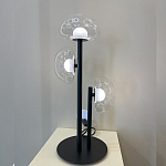 Настольная лампа с тремя прозрачными куполообразными плафонами и черным металлическим основанием Flos Wireline Lighting варинант исполнения - 6 | Loft Concept в Костроме