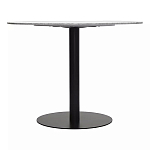 Круглый обеденный стол с белой мраморной столешницей White Tabletop on Black Base варинант исполнения - 4 | Loft Concept в Костроме