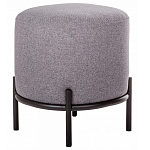 Круглый пуф на металлических ножках с обивкой из рогожки Casey Poof варинант исполнения - 1 | Loft Concept в Костроме