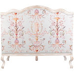 Двухместный диван из массива бука серый с растительным орнаментом Raffael Blue Grey Sofa варинант исполнения - 2 | Loft Concept в Костроме