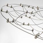 Люстра подвесная с тонкой металлической конструкцией цвета хром Quasar варинант исполнения - 6 | Loft Concept в Костроме