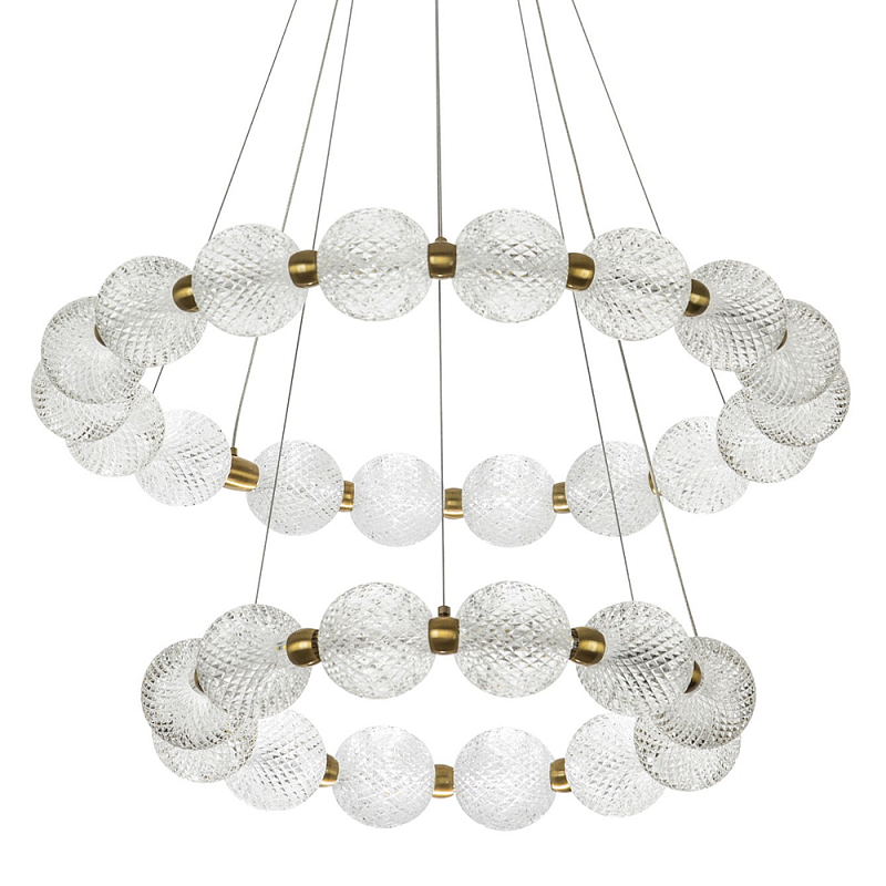 Светодиодная двухъярусная кольцевая люстра Crystal Globule Chandelier Бронза Прозрачный Светодиодная двухъярусная кольцевая люстра Crystal Globule Chandelier Бронза Прозрачный в Костроме | Loft Concept