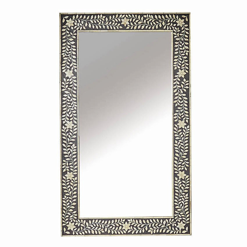 Зеркало Inlaid Bone Motive Белый Черный Зеркало Inlaid Bone Motive Белый Черный в Костроме | Loft Concept
