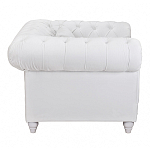 Кресло низкое с мягкой обивкой из велюра на 4-х ножках из массива березы Sophie Armchair white варинант исполнения - 2 | Loft Concept в Костроме