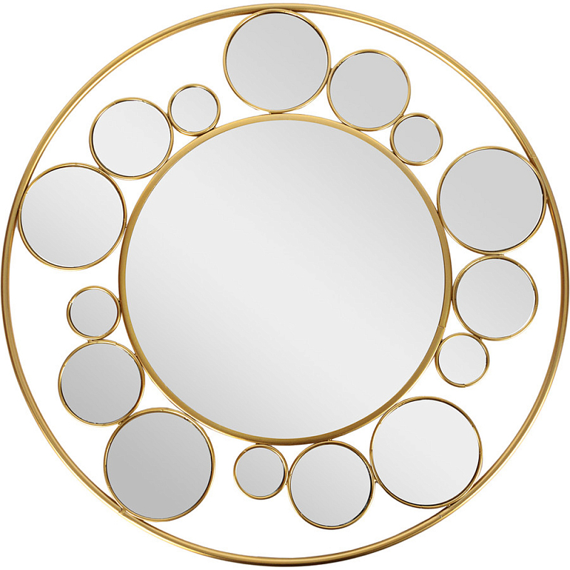 Зеркало настенное с круглыми зеркальными вставками Modern Mirror Space Золотой Зеркало Зеркало настенное с круглыми зеркальными вставками Modern Mirror Space Золотой Зеркало в Костроме | Loft Concept