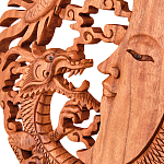 Панно из дерева дракон и луна Panel With Animals варинант исполнения - 2 | Loft Concept в Костроме