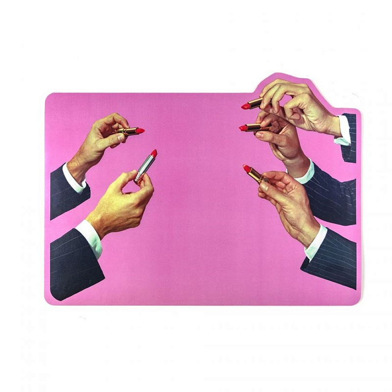 Салфетка под приборы Seletti Pink Lipstick Розовый Мульти Салфетка под приборы Seletti Pink Lipstick Розовый Мульти в Костроме | Loft Concept