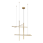 Люстра с 6-ю  пересекающимися цилиндрическими плафонами на тонких тросах Trumpet tube варинант исполнения - 4 | Loft Concept в Костроме