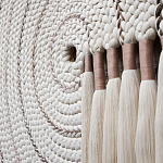 Художественный Гобелен Макраме White Disk Harmony варинант исполнения - 3 | Loft Concept в Костроме