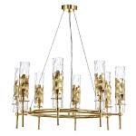 Люстра подвесная круглая с 8-ю цилиндрическими плафонами из стекла LIAISON варинант исполнения - 3 | Loft Concept в Костроме