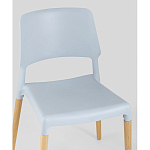 Пластиковый стул на ножках из массива бука Ferret Grey-Blue варинант исполнения - 2 | Loft Concept в Костроме