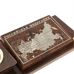 Настольный письменный набор с часами в виде пирамиды из природного камня обсидиана Pyramid of Time варинант исполнения - 4 | Loft Concept в Костроме