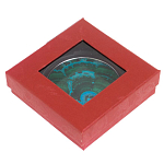 Зеркало карманное складное круглое из натурального камня Малахит с Хризоколлой в подарочной упаковке Silver Stone Mirrors варинант исполнения - 4 | Loft Concept в Костроме