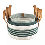 Корзина для хранения с ручками плетеная Interlacement Green  варинант исполнения - 3 | Loft Concept в Костроме