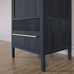 Узкий Шкаф Primo с 2 выдвижными ящиками Черный дуб варинант исполнения - 4 | Loft Concept в Костроме