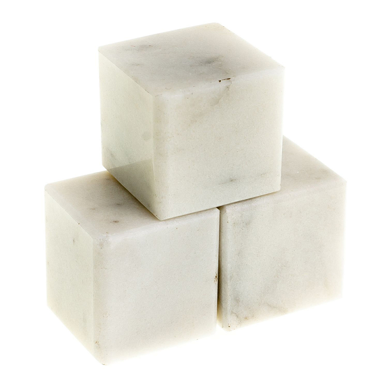 Камни для охлаждения виски из белого мрамора Natural Stone Cube Белый Мрамор Bianco Камни для охлаждения виски из белого мрамора Natural Stone Cube Белый Мрамор Bianco в Костроме | Loft Concept
