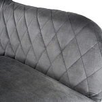 Барный стул со спинкой и подлокотниками на 4-х деревянных ножках Douglas Rhombus Серый Велюр варинант исполнения - 4 | Loft Concept в Костроме