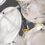 Люстра из белых стеклянных дисков на серебрянном каркасе White Glowing Reflectors варинант исполнения - 6 | Loft Concept в Костроме