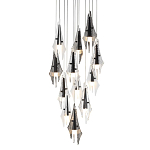 Люстра каскадная с 12-ю рельефными прозрачными плафонами Glass Pod  варинант исполнения - 1 | Loft Concept в Костроме