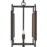 Люстра прямоугольной формы с чёрным каркасом и вставкой из плетеного материала Cage for Light варинант исполнения - 3 | Loft Concept в Костроме