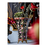 Ваза из фарфора черная с цветочной росписью и бронзовой стрекозой Spring Garden варинант исполнения - 5 | Loft Concept в Костроме