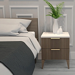 Тумба прикроватная коричневая с белой столешницей и двумя ящиками Harper Line варинант исполнения - 2 | Loft Concept в Костроме