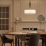 Люстра подвесная с двойным круглым плафоном из органзы и матового стекла Kichler варинант исполнения - 12 | Loft Concept в Костроме