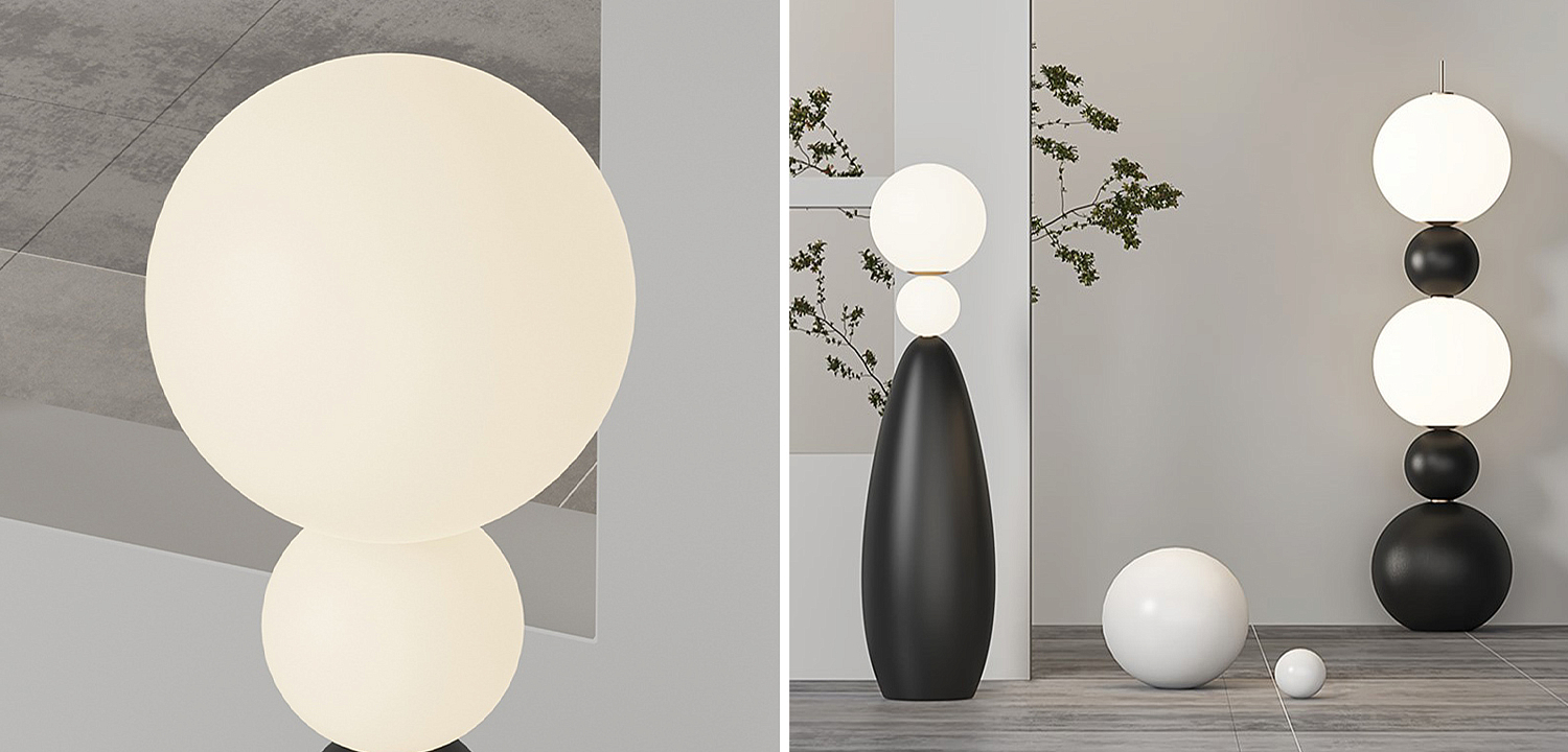 Торшер Two Round Shapes Floor Lamp Торшер Two Round Shapes Floor Lamp - Loft-Concept в Костроме