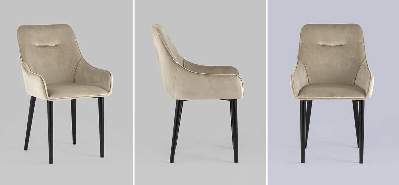 Стул Joan Chair Бежевый Велюр Стул Joan Chair Бежевый Велюр - Loft-Concept в Костроме