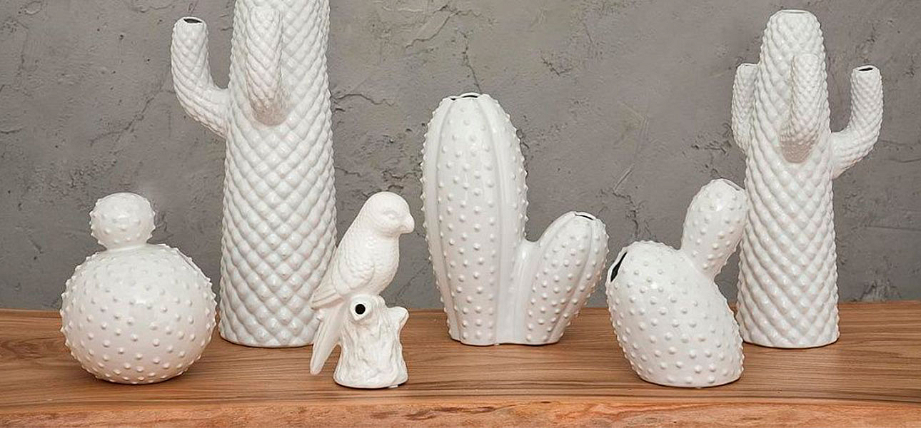 Фигурка керамика белый кактус White Cactus - Loft-Concept в Костроме