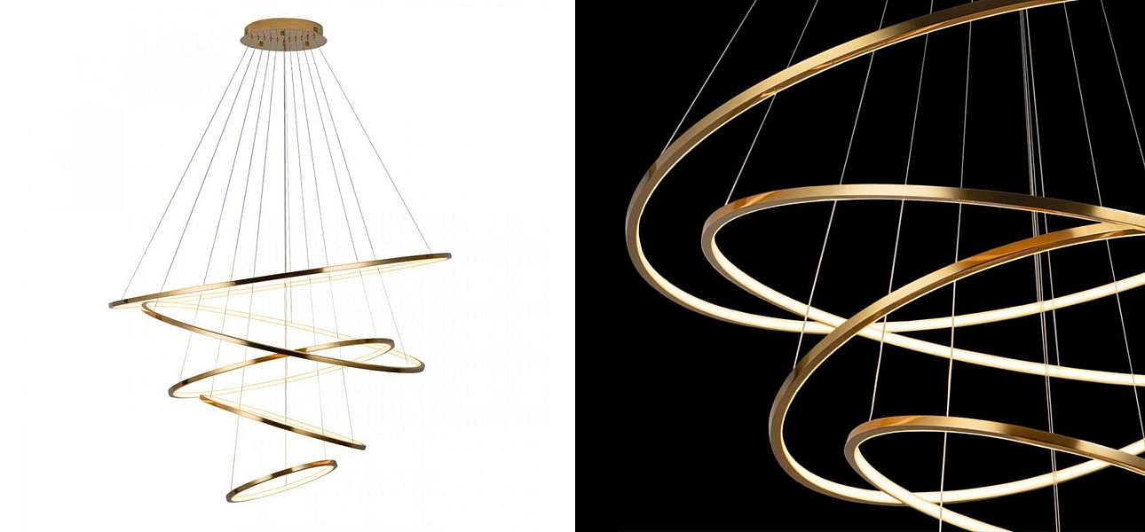 Люстра кольца Ring Horizontal Quintet Gold Люстра кольца Ring Horizontal Quintet Gold - Loft-Concept в Костроме