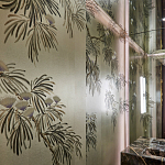 Обои ручная роспись Silk Tree Original colourway on White Metal gilded paper варинант исполнения - 2 | Loft Concept в Костроме