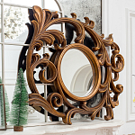 Зеркало настенное с рамой цвета античная бронза Classic Ornament Mirror варинант исполнения - 2 | Loft Concept в Костроме