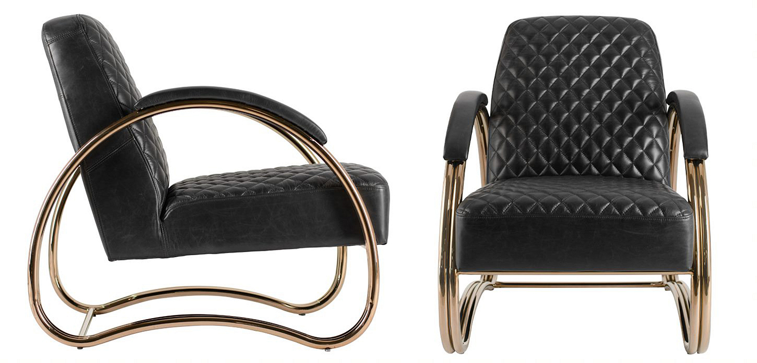 Кресло Hodges Armchair black leather Кресло Hodges Armchair black leather - Loft-Concept в Костроме