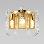 Бра с металлическим основанием золотого цвета и хрустальными подвесками Textured Glass варинант исполнения - 2 | Loft Concept в Костроме