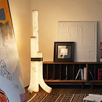 Торшер геометрический с тремя мраморными плафонами Marble Tripod варинант исполнения - 8 | Loft Concept в Костроме