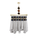 Люстра квадратная плетеная с бахромой Wicker Square Chandelier with Tassels варинант исполнения - 1 | Loft Concept в Костроме