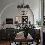 Бра с металлическим основанием бронзового цвета и 2-мя черными конусовидными абажурами Dignity варинант исполнения - 5 | Loft Concept в Костроме