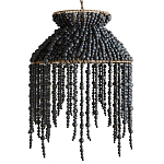 Подвесной светильник с абажуром украшенным черными бусинами Wooden Beads Chandelier Black варинант исполнения - 1 | Loft Concept в Костроме